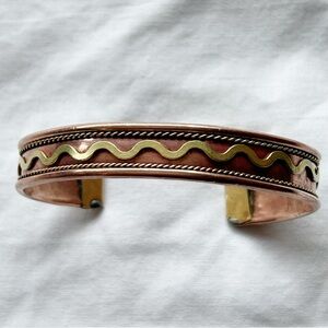 Copper Cuff Bracelet with Brass Detail | Artisan Style